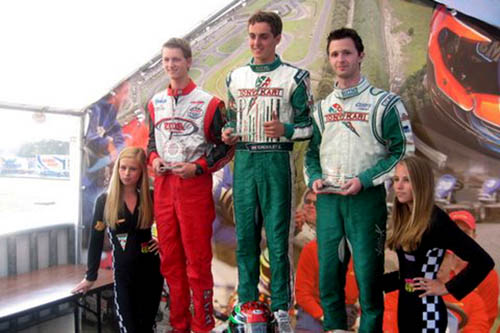 Podium Rotax Max Senioren; Berry Torenvliet wint